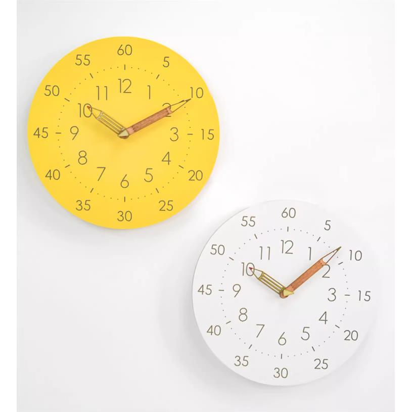 壁掛け時計 掛け時計 知育時計 時計 木製 見やすい 北欧 デジタル 教育グッズ 子供 連続秒針 大文字 アラビア数字 電池式 教育用クロック